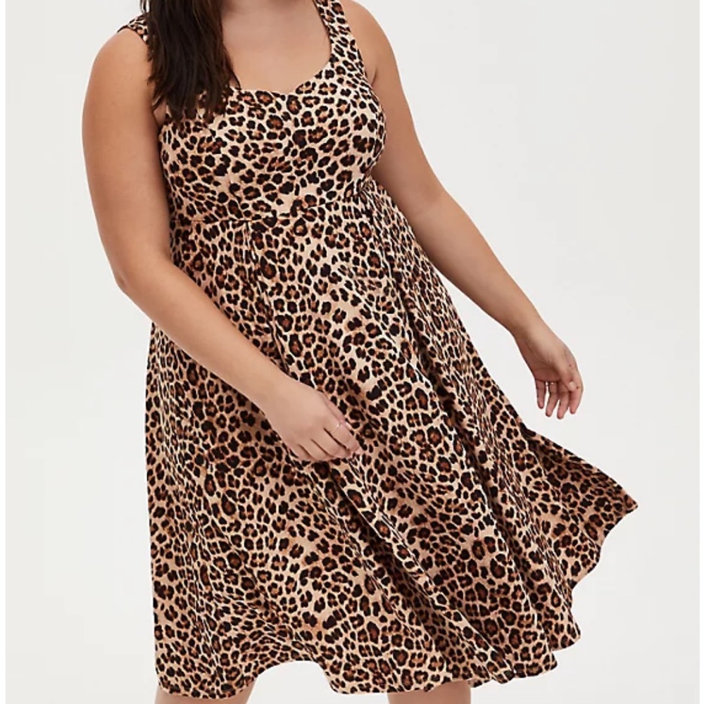 NWT Torrid Leopard Sweetheart Skater Dress